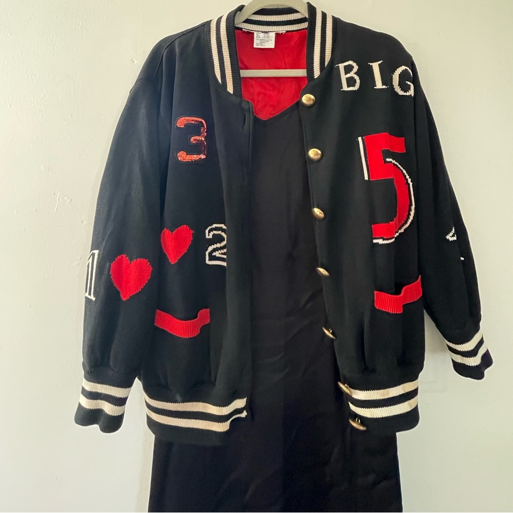 Vintage Escada Cardigan Jacket Hearts Numbers